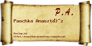 Paschka Anasztáz névjegykártya